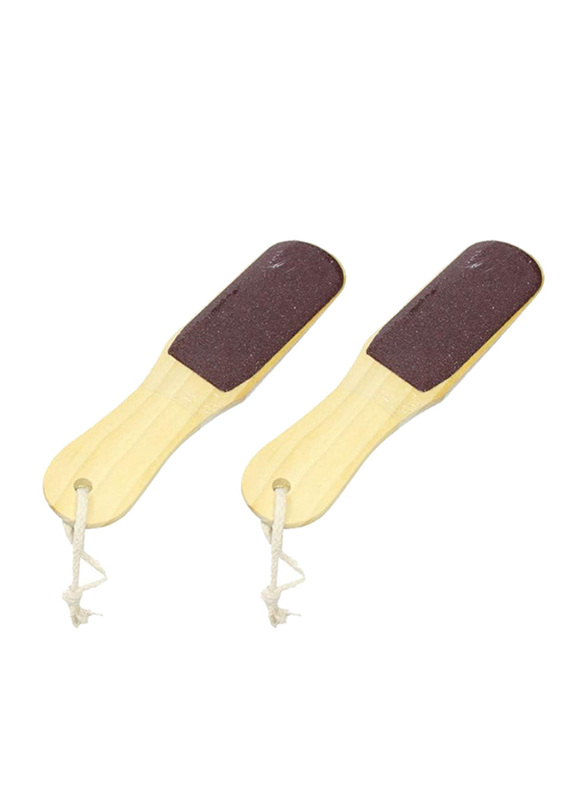 Supvox Foot File Wooden Foot Rasp File Callus Remover Professional Foot Scrubber Brush, 2 Pieces, Multicolour