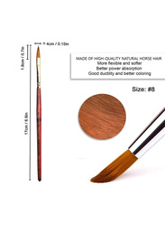 Wooden Handle Acrylic Nail Brush for Acrylic Powder Manicure Pedicure Application NO.8, Brown