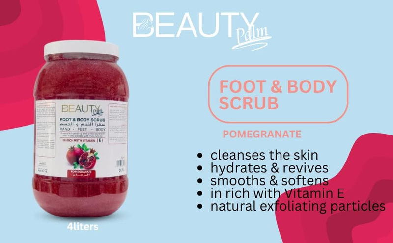 Beauty Palm Foot and Body Pomegranate Gel Scrub, 4 Liter