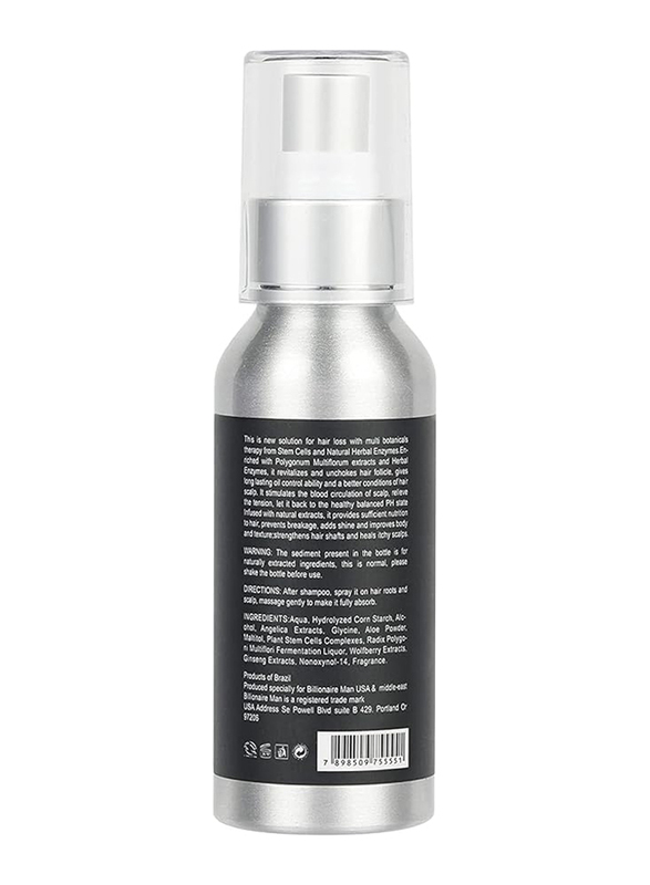 Billionaire Men Hair Regrowth Hair loss Spray, 100ml