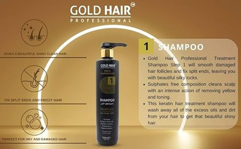 Gold Hair Professional Step 1 Shampoo, 500ml