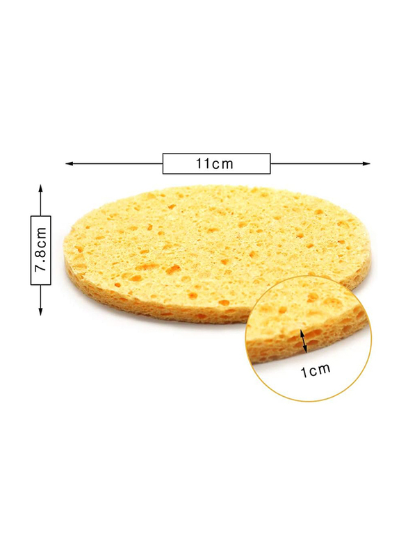 Anself Facial Puff Face Clean Sponges, 2 Pieces, Yellow