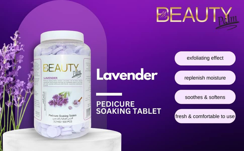 Beauty Palm Lavender Pedicure Soaking Tablets with Exfoliating Effect, 530-Pieces