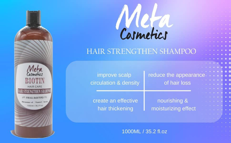 Meta Cosmetics Hair Strengthen Shampoo with Biotin for Frizzy Hair, 1000ml