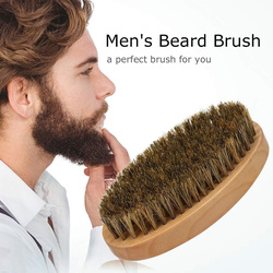 Walmeck Mens Beard Brush With Wooden Handle Firm Bristles, 1 Piece