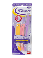 Feather Blooming Flamingos Ladies Razor for Facial & Body Hair, 3 Pieces