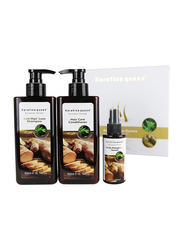 Keratine Queen Exclusive Recipes Anti Hair Loss Shampoo, Hair Care Conditioner and Scalp Energizing Serum Kit, Set