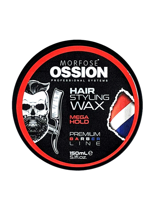 

Morfose Ossion Professional System Mega Hold Premium Barber Line Hair Styling Wax for All Hair Types, 150 ml