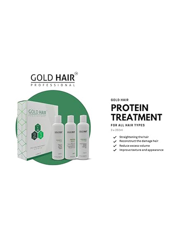 Gold Hair Professional Protein Treatment Set, 3 x 250ml