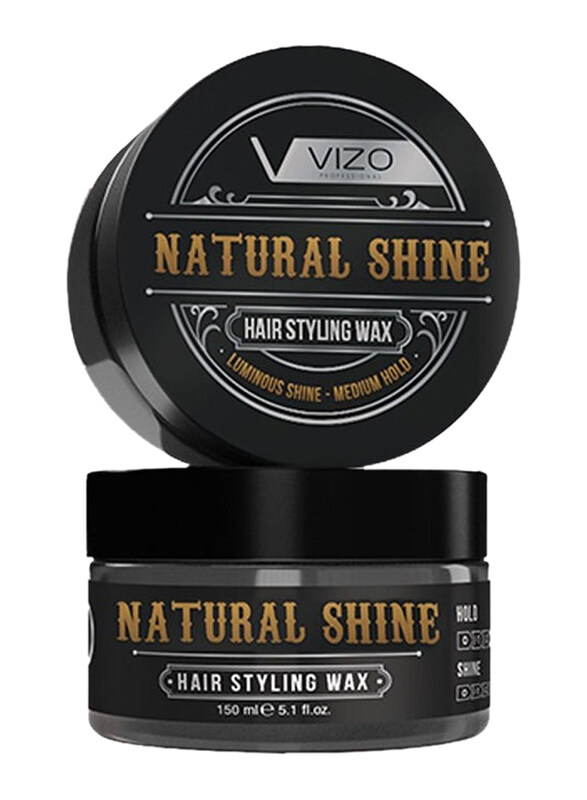 

Vizo Professional Natural Shine Hair Styling Wax for Luminous Shine and Medium Hold for All Hair Types, 150ml