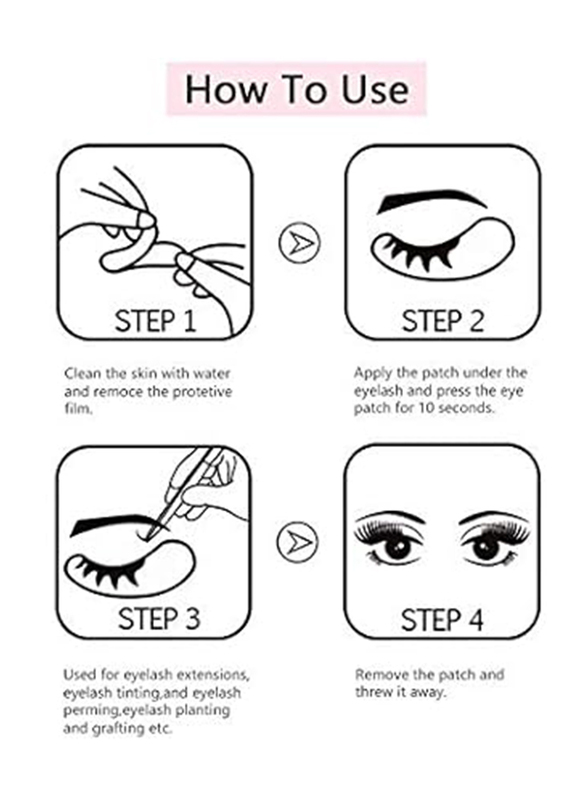 Arison Lashes Eye Patch Eyelash Extension Pads Gel, 50 Pairs, Pink