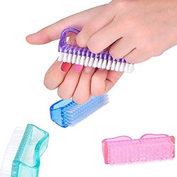 Vndeful Translucent Handle Nail Brush Nail Hand Scrubbing Cleaning Brush, 4 Pieces, Multicolour