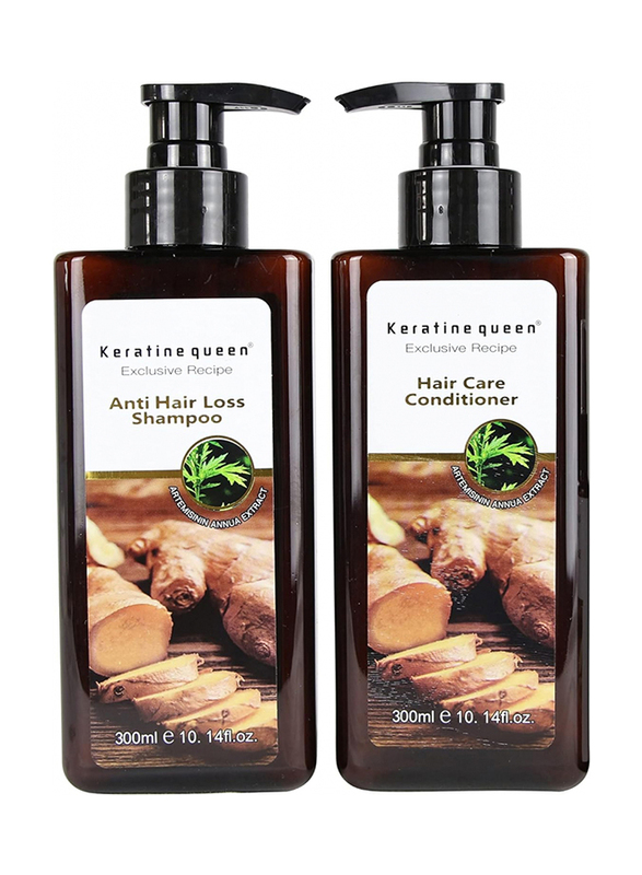 Keratine Queen Exclusive Recipes Anti Hair Loss Shampoo, Hair Care Conditioner and Scalp Energizing Serum Kit, Set