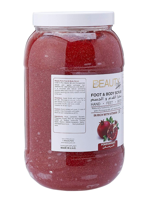 Beauty Palm Foot and Body Pomegranate Gel Scrub, 4 Liter