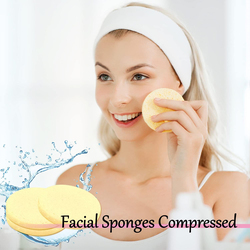 120-Piece Compressed Facial Sponges for Washing, Exfoliating & Makeup Removal, Yellow