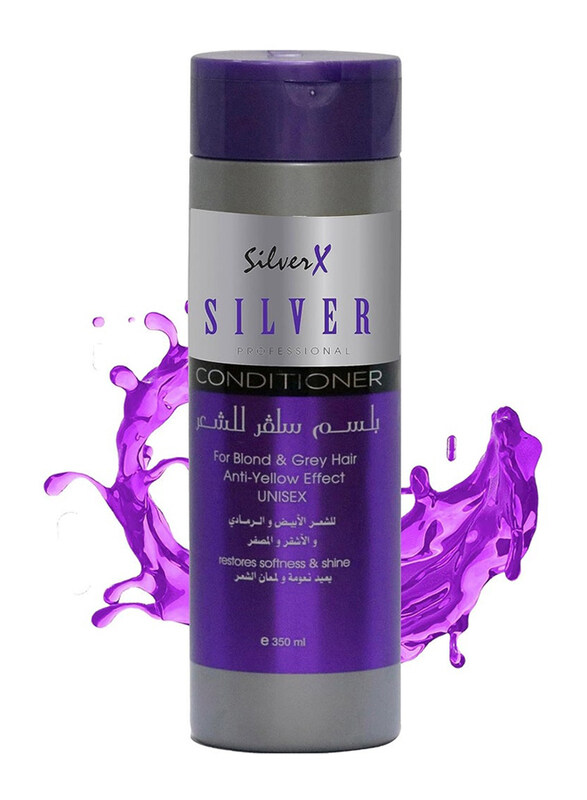 

Silver X Silver Professional Blond and Grey Hair Anti Yellow Effect Hair Conditioner for All Hair Types, 350ml