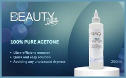 Beauty Palm 100% Pure Acetone, 250 ml, Clear