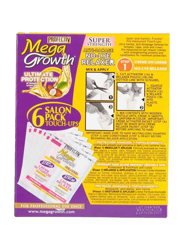 

Mega Growth Advanced Strengthening & Protection Anti Damage No Lye Relaxer Super Strength for All Hair Types, Multicolour