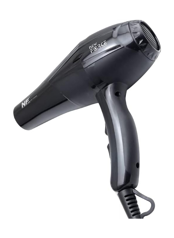 New Force Professional Hair Dryer NF Pro 12000 For Professional and Home Care Hair Drying, Black