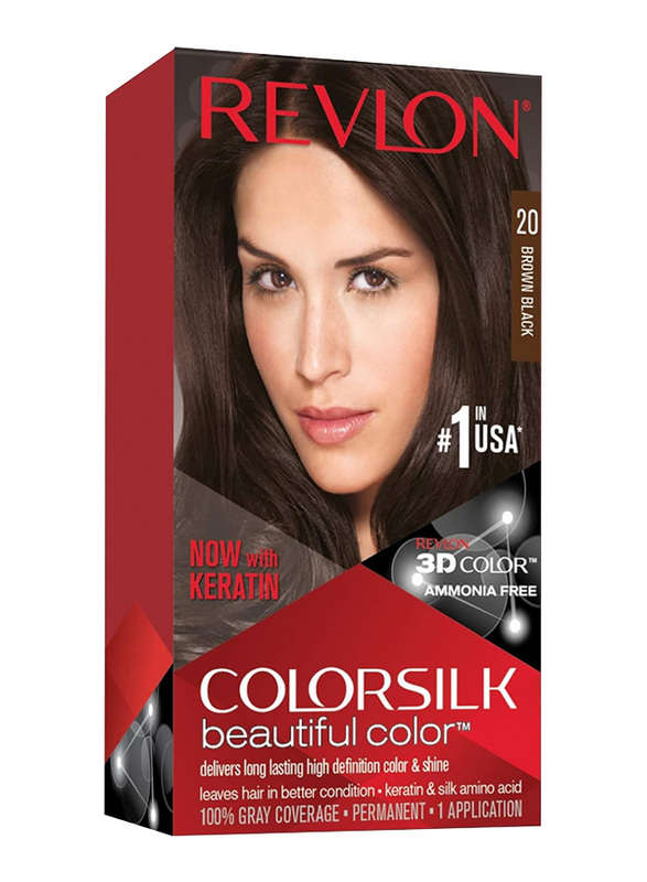 Revlon Colorsilk Hair Color, 20 Brown Black 1 Ea