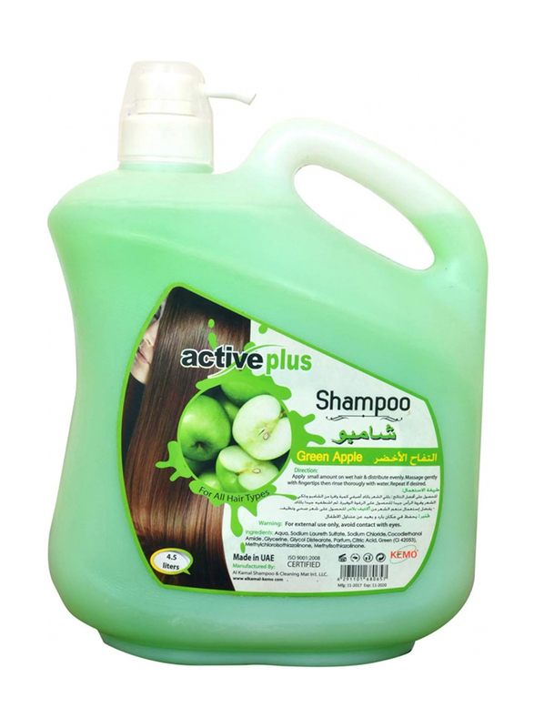 Active Plus Green Apple Shampoo for All Hairs, 4.5 Liter