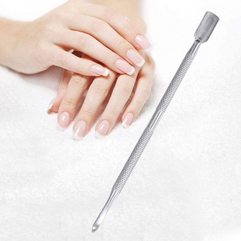 Mobestech Cuticle Pusher Nail Polish Remover Gel Polish Remover Stainless Steel Manicure Tool Set, Silver