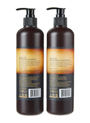 Argan De Luxe 100% Pure Organic Moroccan Argan Oil Nourishing Shampoo & Conditioner 500ml, Set