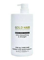 Gold Hair Professional Botox Hair Ultra Smoothing and Straightening Treatment for All Hair Types, 1000ml