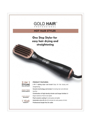 Gold Hair Professional Hair Styler 2-in-1, Black