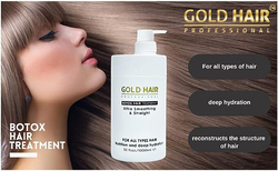 Gold Hair Professional Botox Hair Ultra Smoothing and Straightening Treatment for All Hair Types, 1000ml