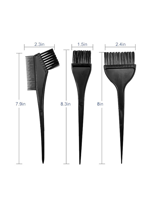 Moonmini Hair Dye Color Brush & Bow, 4 Piece, Black