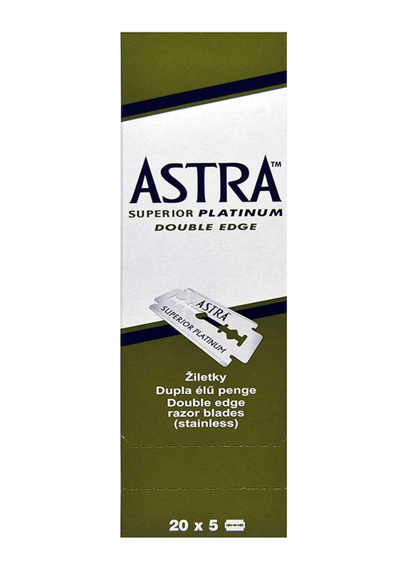 Astra Superior Platinum Double Edge Safety Razor Blade, 100-Pieces