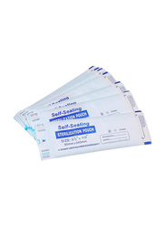 Walmeck 200-Piece 260 x 90mm Self Sealing Sterilization Pouch Medical Grade Paper Disposable Bag, White Blue