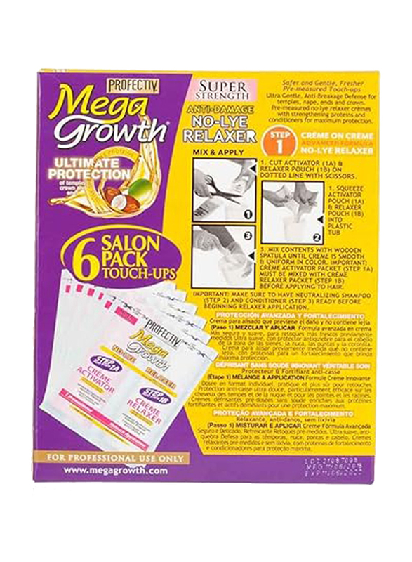 Mega Growth Profectiv Relaxer Super Strength No-Lye Relaxer, 6 Pieces