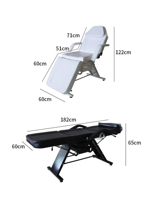 Yunzhiduan 71-in-3 Section Multipurpose Massage Table Bed, White