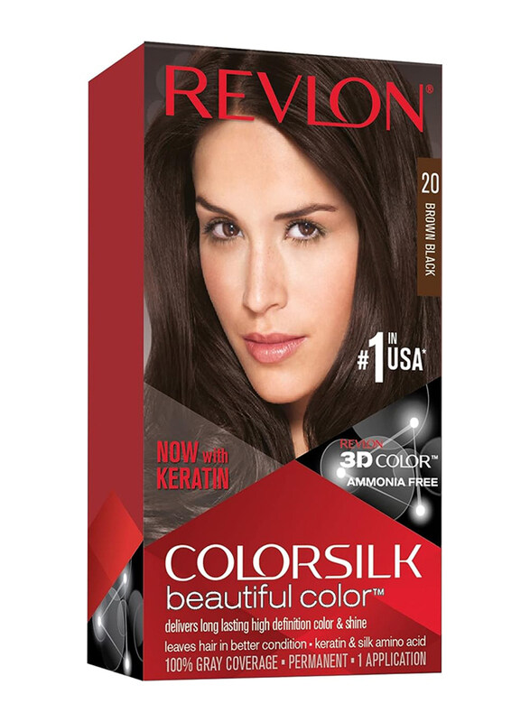 

Revlon ColorSilk Beautiful Hair Color, 20 Brown Black