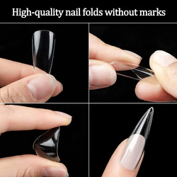 Long Stiletto Sharp False Nails, 500 Pieces, Clear