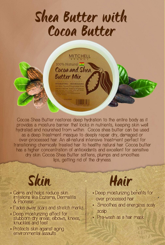 Omic Raw Shea Butter Organic Unrefined Karite Cocoa Butter Formulated to Nourish and Moisturise Skin Cream, 8Oz