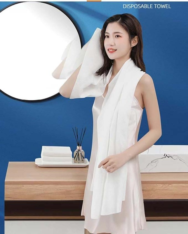 Viya Disposable Non Woven Cotton Disposable Bath Towel, 80 x 160cm, White