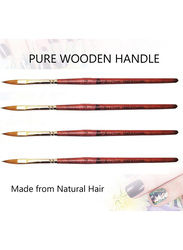 Wooden Handle Acrylic Nail Brush for Acrylic Powder Manicure Pedicure Application NO.12, Brown