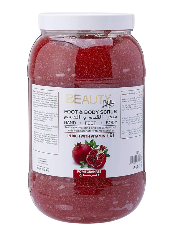 Beauty Palm Foot and Body Pomegranate Gel Scrub, 4 Liter