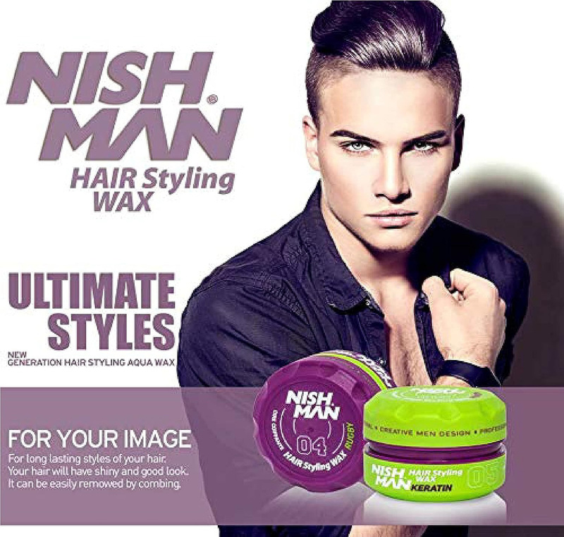 Nish Man Rugby Aqua 04 Hair Styling Wax, 150ml