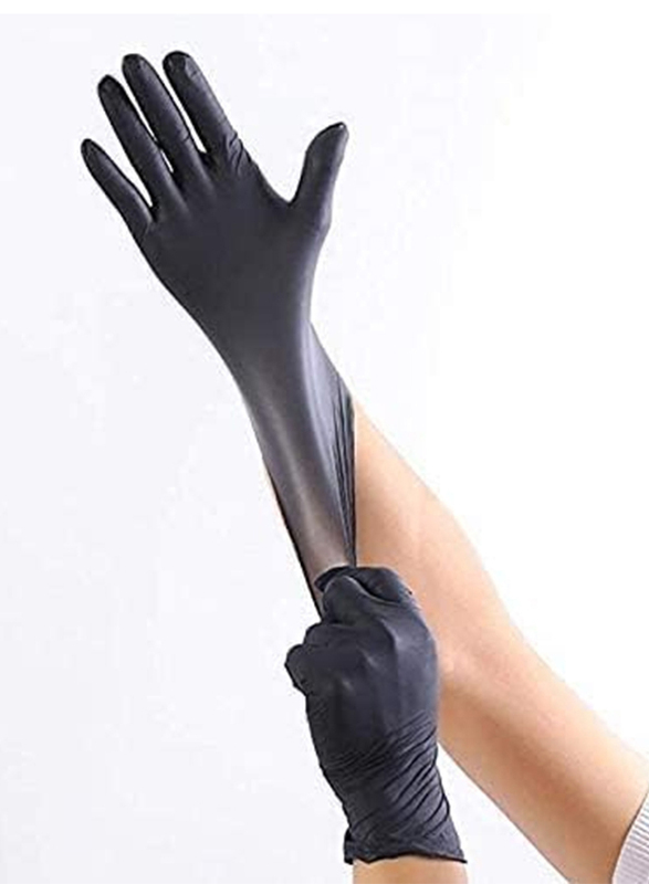Falcon Black Powder Free Nitrile Small Gloves, 100 Pieces