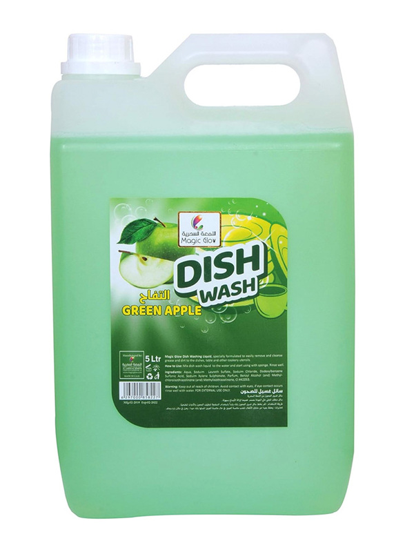 Magic Glow Green Apple Dish Washing Liquid, 5 Litres
