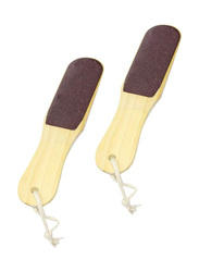 Supvox Foot File Wooden Foot Rasp File Callus Remover Professional Foot Scrubber Brush, 2 Pieces, Multicolour