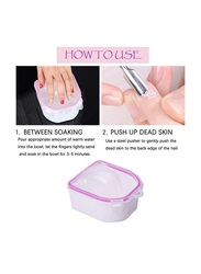 Nail Soaking Bowl Soak Off Gel Dip Powder Polish Remover, 2 Pieces, White