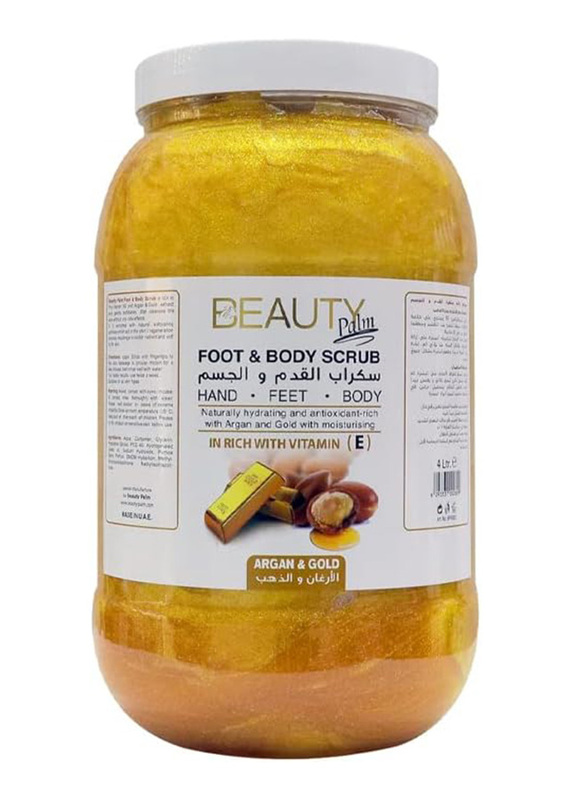 Beauty Palm Argan & Gold Foot and Body Scrub, 4 Liter