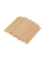 Anself Wooden Nail Cuticle Remover Pusher Sticks, 100 Pieces, Beige