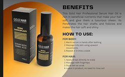 Gold Hair Professional Serum Hair Oil, 1.69Oz