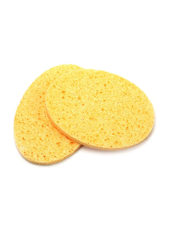 Anself Facial Puff Face Clean Sponges, 2 Pieces, Yellow